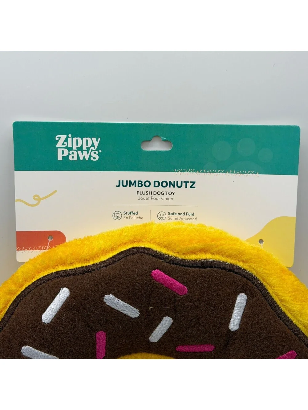 ZippyPaws Jumbo Donutz Chocolate Donut Dog Toy Plush Zippy Paws ZP863 NEW